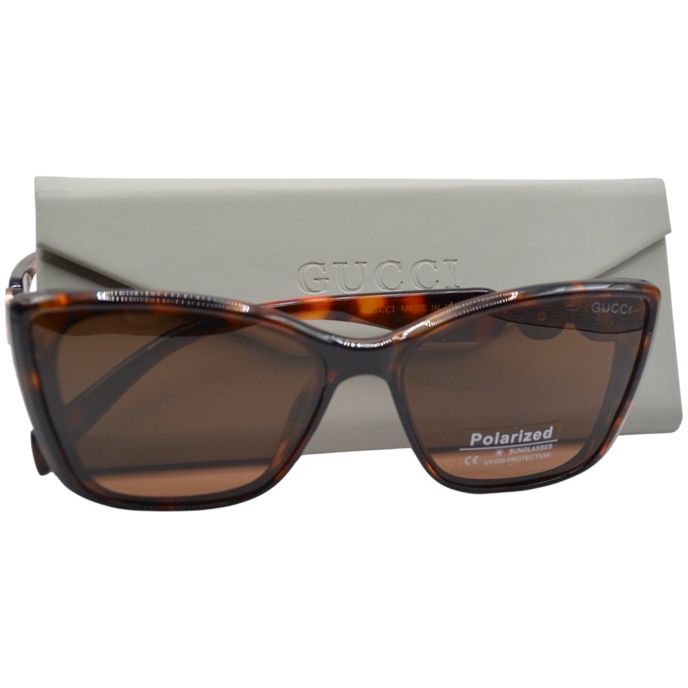 Gucci Women’s Sunglasses | Brown Tortoise Frame | Polarized Brown Lens | Italy - Picture 12 of 14
